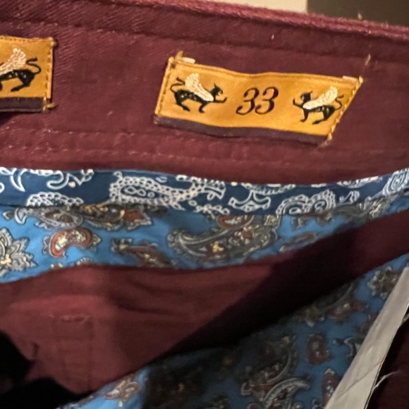 Burgundy Pants with Paisley Lining - Picture 5 of 8